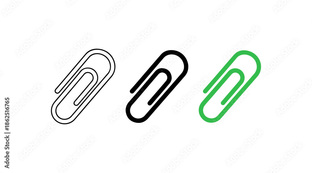 Obraz premium Three different paper clips