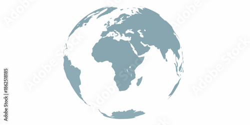 A stylized blue toned illustration of the earth focusing on africa and europe