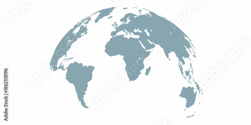 A stylized depiction of the earth showing continents and oceans