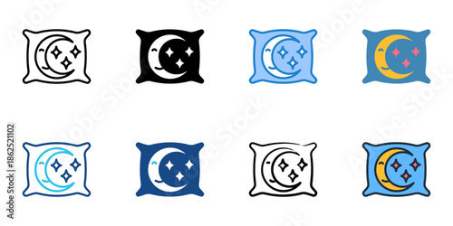 Beauty sleep icons set multiple style collection. Editable stroke 
