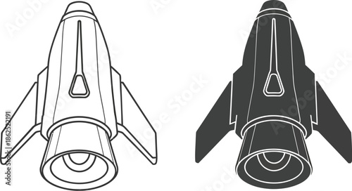 Rocket icon Vector, illustration