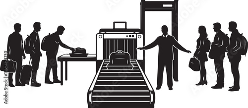 People waiting at an airport baggage claim