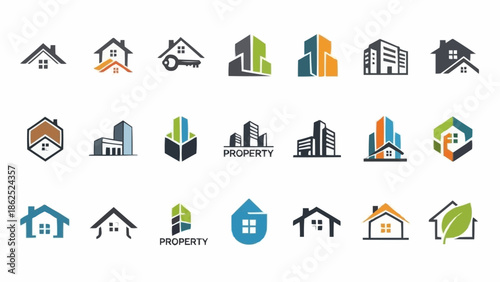 Collection of Real Estate and Property Logo Designs.