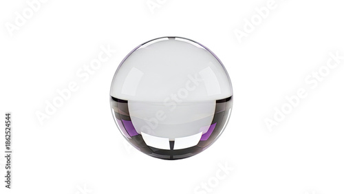 Clear Glass Sphere with Purple Inclusions