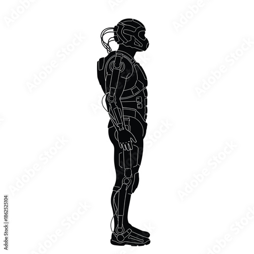 Human exoskeleton suit vector illustration