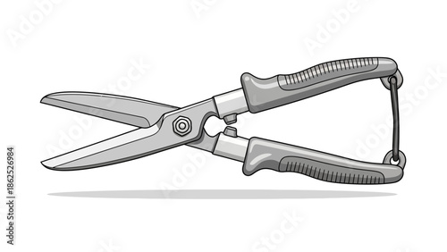 Close-up of garden shears isolated on white background.