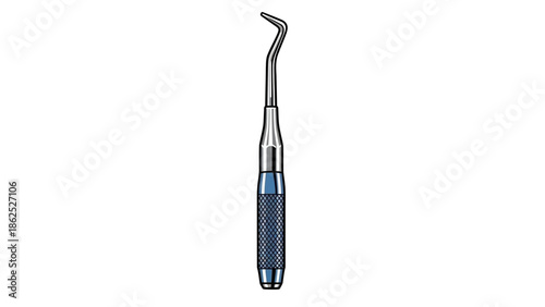 Illustration of a dental explorer tool for professional dentistry.