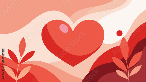 Warm hearted abstract art Vector, illustration