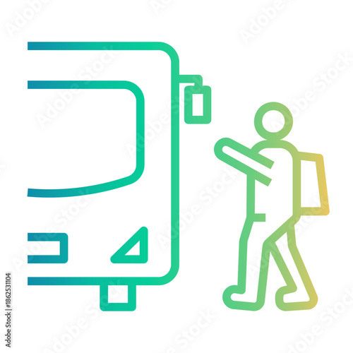 public transportation Line Gradient Icon