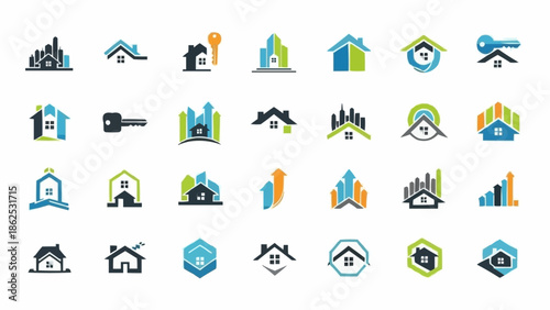 Collection of Real Estate and Construction Logo Designs.