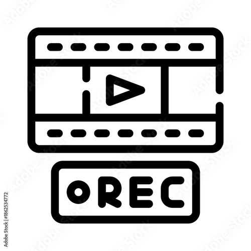 video recorder line icon