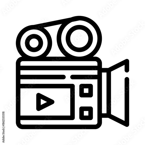 video camera line icon