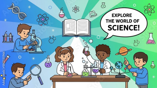 Children exploring the world of science in a laboratory setting