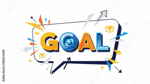 Vibrant Goal Illustration - A Dynamic Visual Representation of Achievement and Success.