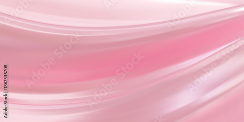 Abstract pink gradient background. Minimalistic subtle wavy pink silk texture. 3D vector illustration.