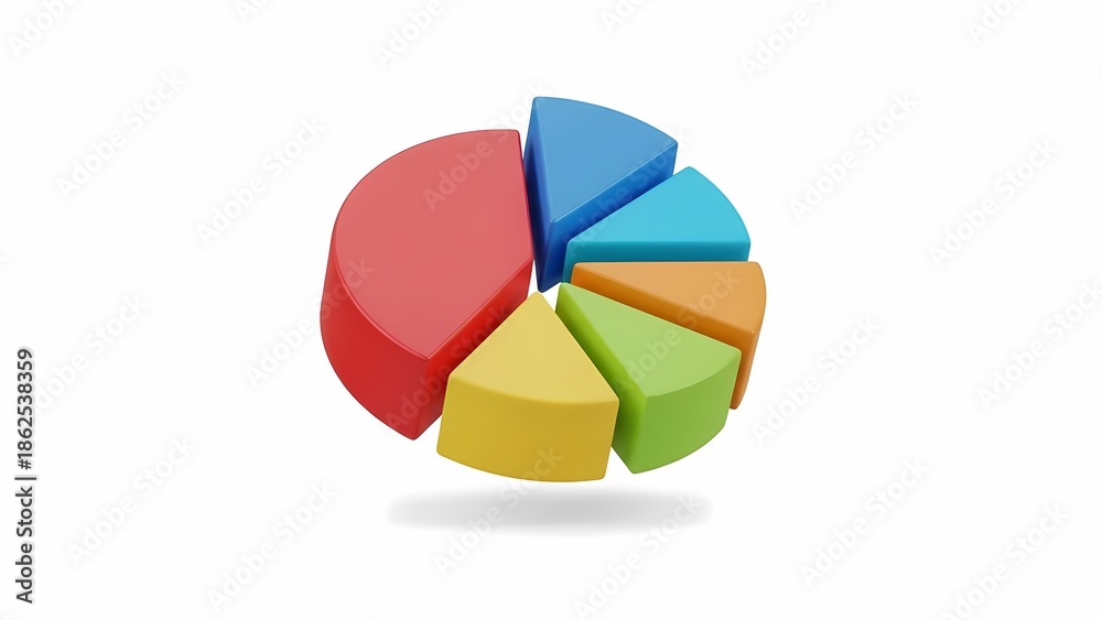 Obraz premium Vivid pie chart neatly shows financial segments