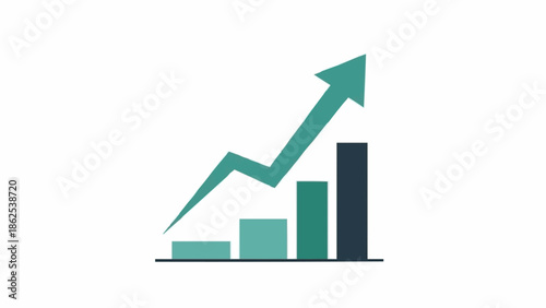 Growth Chart with Upward Arrow - Business Success and Progress.