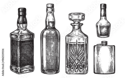 PrintVintage Alcohol Bottle Collection
