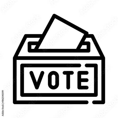 ballot box line icon