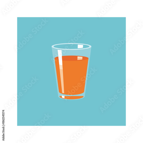 A glass of orange juice Vector