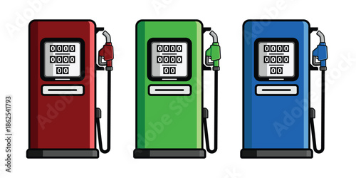 vintage gas station illustration collection