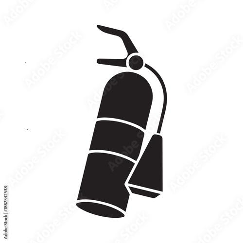 Fire extinguisher flat silhouette