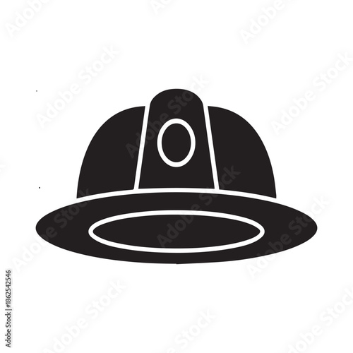 Fire helmet flat silhouette