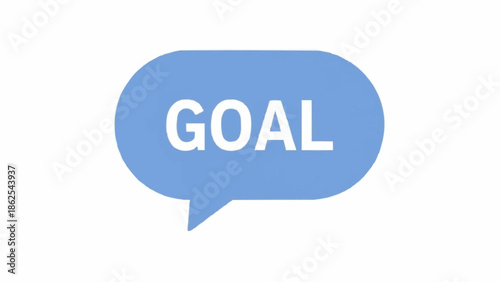 Blue Speech Bubble with the Word GOAL in White Letters.
