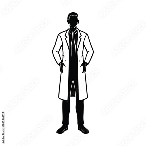 Doctor silhouette collection. Medical officer silhouette vector illustration isolated on a white background.