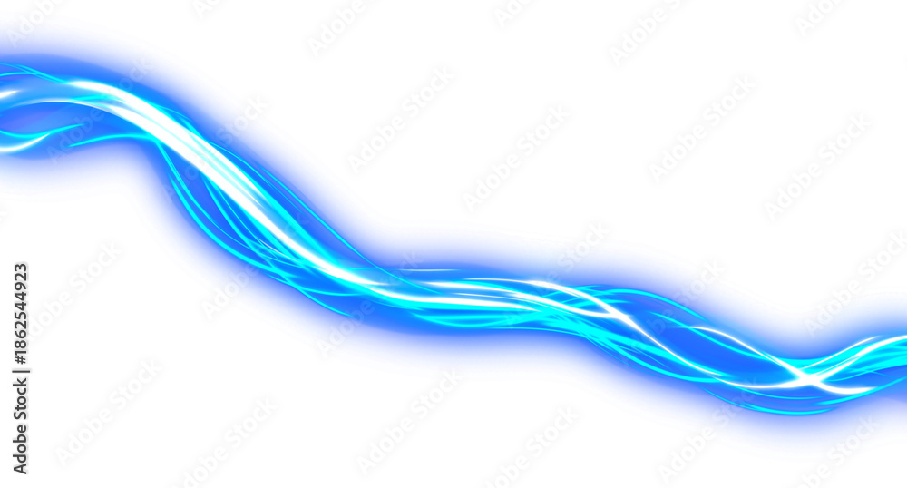 Naklejka premium Futuristic Digital Blue Light Flow for Modern Technology Concepts