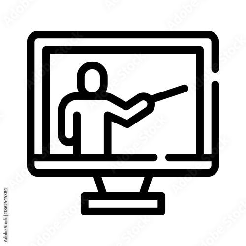 online teacher line icon