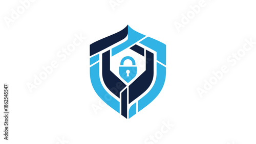 Shield logo with hands protecting a lock, representing security and safety.