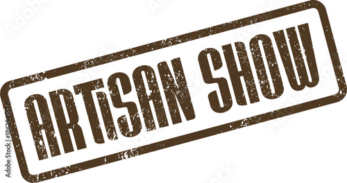 Distressed Artisan Show Rubber Stamp Emblem for Promoting Local Craft Exhibitions