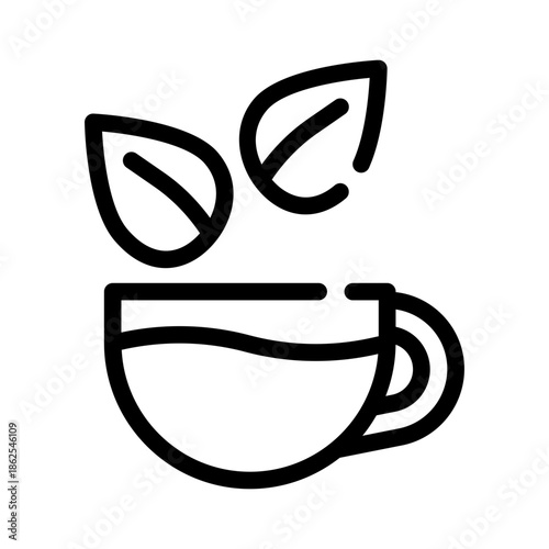 herbal tea line icon
