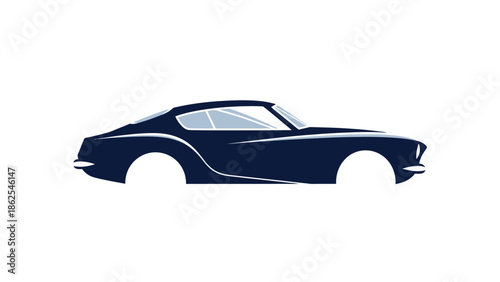 Sleek silhouette of a classic vintage sports car, elegant design.