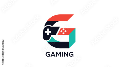 Modern gaming logo featuring a stylized letter G and a controller design for the gaming industry.