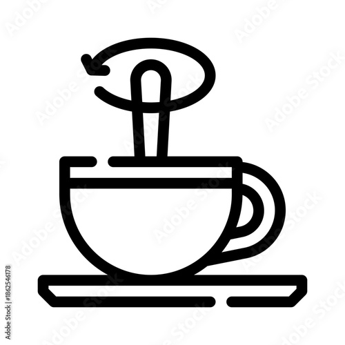 tea spoon line icon