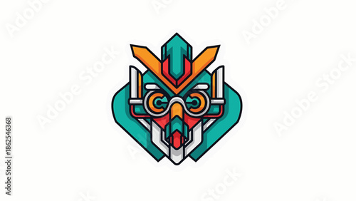 Geometric Owl Illustration - A Colorful and Modern Artistic Representation.