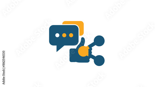 Social media communication and networking concept with icons.