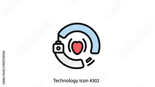 Modern technology icon representing heart rate monitoring and health tracking.