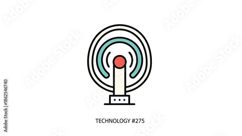 Modern technology icon representing wireless communication and data transmission.