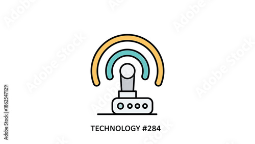 Wireless network icon representing internet connection and digital communication.