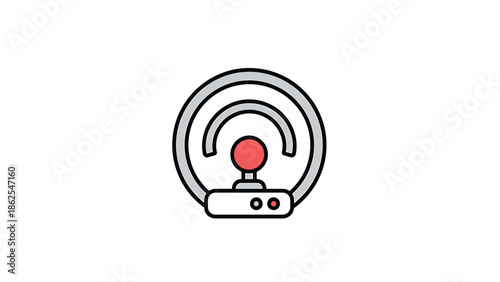 Wireless network signal icon representing connectivity and communication technology.