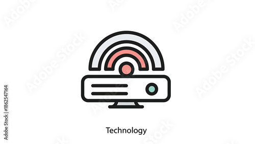 Wireless router icon representing modern technology and internet connectivity for digital communication.