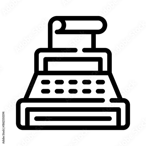cash register line icon