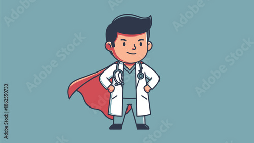 Superhero Doctor Ready to Save Lives with Medical Expertise and Compassion.