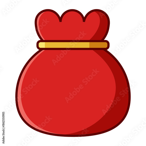 Chinese New Year red money bag icon isolated on transparent background.