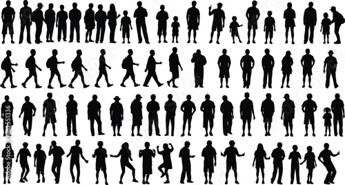 Mega Collection of Vector People Silhouettes Featuring Couples and Social Groups in Various Poses Talking Walking and Interacting for Design Projects