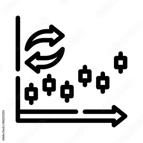 black financial chart with arrows clip art preview