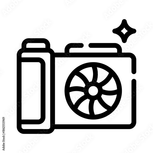 camera flash line icon